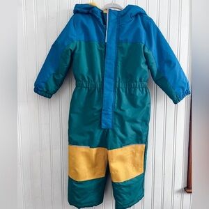 Retro Color Block Swiss Tech Toddler Boys Ski-suit or Snowsuit 2T One Piece